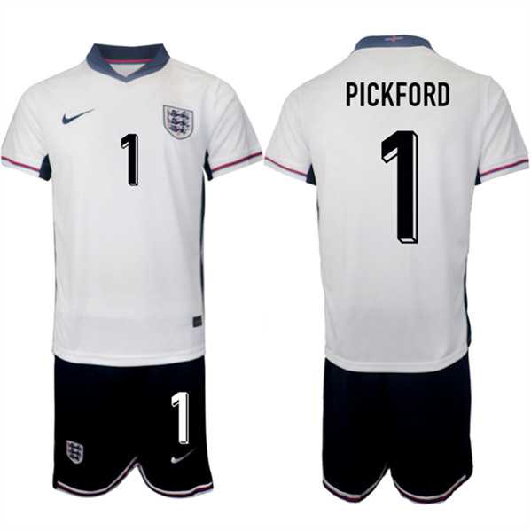 Men's England #1 Jordan Pickford 2024-25 White Home Soccer Jersey Suit,We sell and wholesale Men's England #1 Jordan Pickford 2024-25 White Home Soccer Jersey Suit on line form chian!